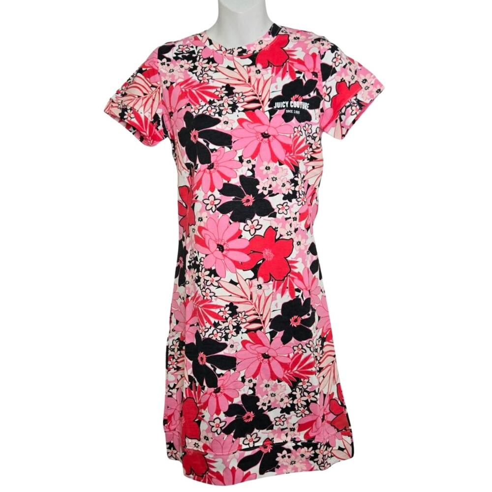 Juicy Couture Psych Floral Baby French Terry Lounge T-Shirt Dress Size XS NWT